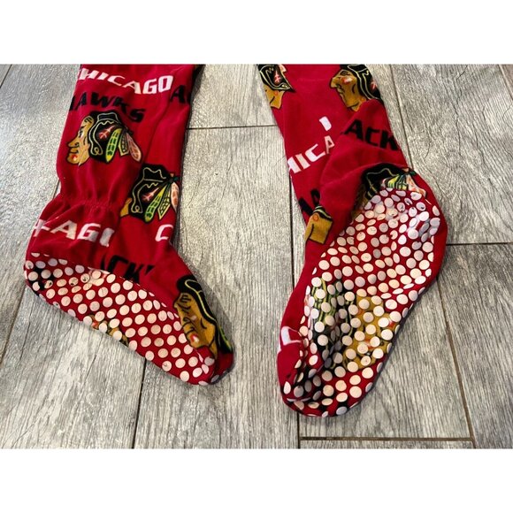 Chicago Blackhawks Pajamas PJ Romper size Medium One Piece Pockets NHL Hockey - Picture 9 of 9